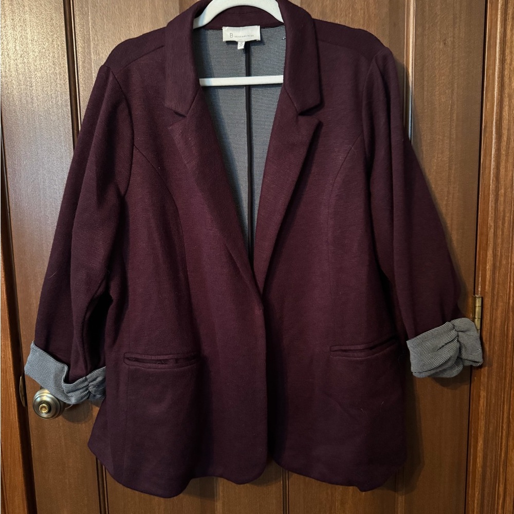 Skies Are Blue Deep Burgundy Blazer